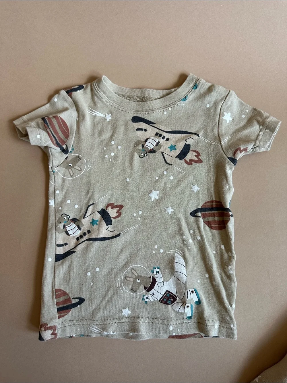 Toddler 2T 2-Piece T-Shirt & Shorts Pajama Set Space Astronaut Print Snug Cozy